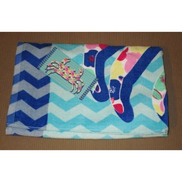 New Colorful Flower Crab Beach Towel Cotton Bath Pool GIFT Ocean Shore Claw Legs - Picture 3 of 3